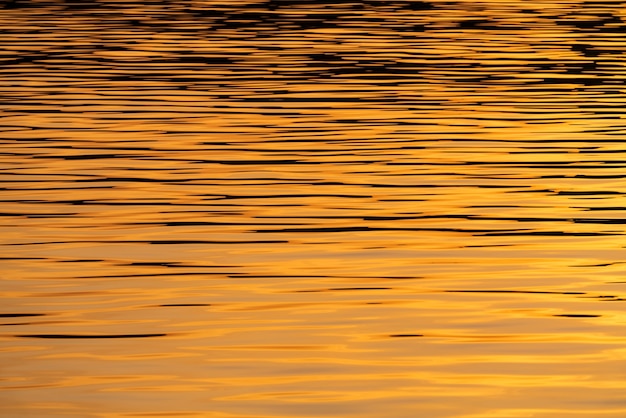 Superfície do mar com ondas nas cores do pôr do sol