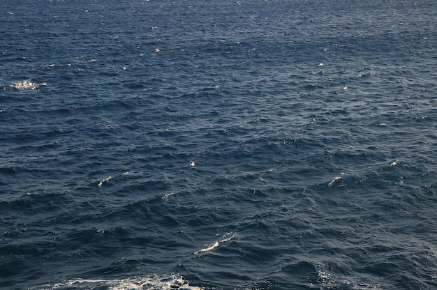 Superfície do oceano azul profundo da textura da água com ondas