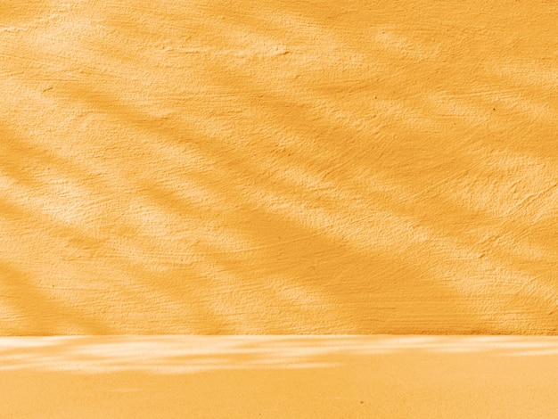 Superfície em branco amarela com sombras naturais