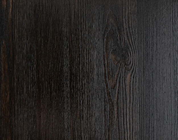 Superficie de fondo de textura de madera suave negra con patrón natural antiguo. Panel de madera.