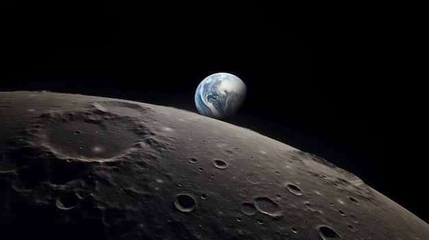 La superficie de la luna el paisaje lunar AI generativa