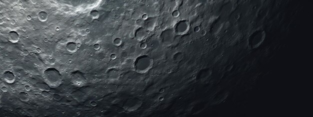 Foto superfície lunar detalhada com crateras e texturas captivador close do terreno acidentado da lua contra o cosmos escuro ai generative