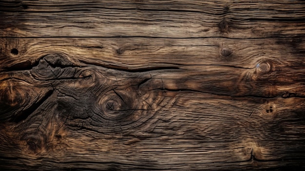 Superficie de madera con nudos naturales y textura Generativa ai