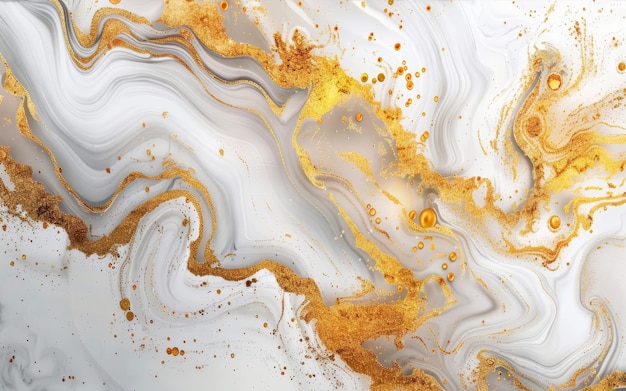 una superficie de mármol naranja y blanco colorido con líquido naranja