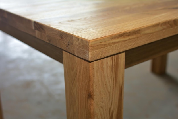 Foto superficie de muebles de madera madera natural fondo de fotos de vista cercana mesa y patas de madera sólida concepto de fabricación de producción de muebles ecológicos