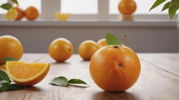 Superficie con naranjas limones y espacio en blanco