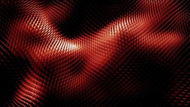 Superfície ondulada tecnológica escura como design de grade de cristal ondulações gradientes vibratórias geométricas