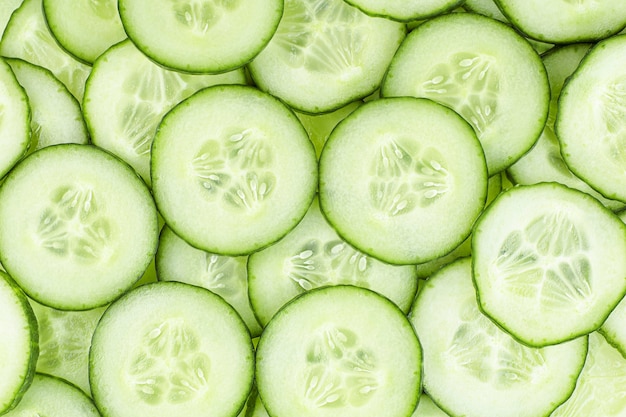 Foto superficie de pepino fresco en rodajas