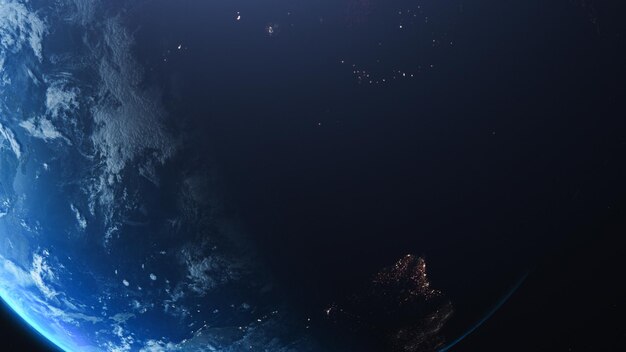 Superficie del planeta Tierra en el espacio profundo Fondo de pantalla del espacio oscuro exterior