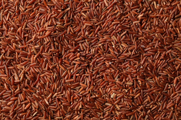 Superficie de textura de arroz integral y macro