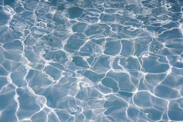 Superficie de la textura de la piscina azul, fondo de agua en la piscina