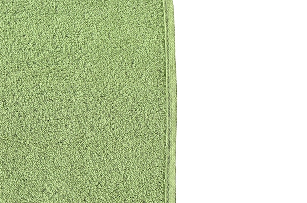 Superficie de textura de toalla verde Toalla verde aislada sobre fondo blanco