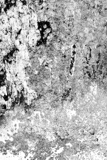 Superficie texturizada grunge pesada en blanco y negro del antiguo muro de hormigón dañado