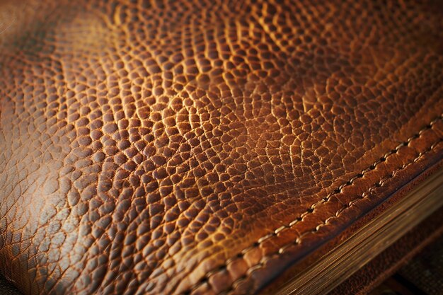 Foto la superficie texturizada de una muy querida revista de cuero