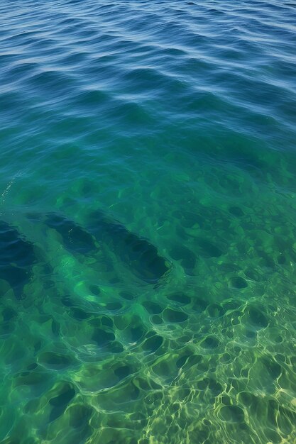 Foto la superficie verde azul del océano en la isla de catalina, california, con suaves ondas en la superficie