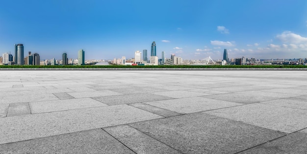 Superficies de carreteras y edificios del distrito financiero