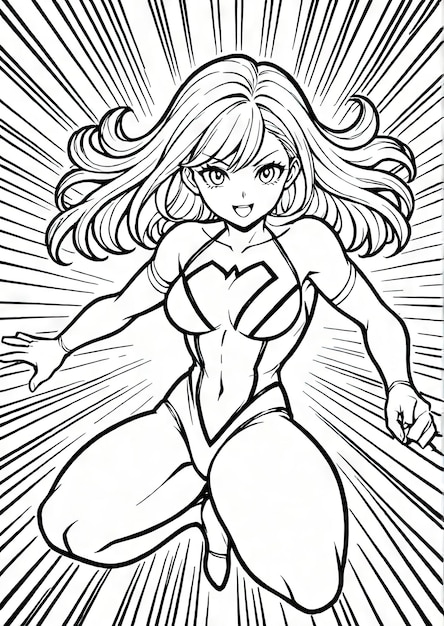 Foto supergirls heroic feats una página de libro de colorear generada para los fans de los cómics