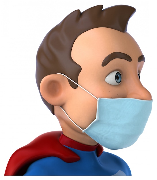 Superheldenanimation mit Maske