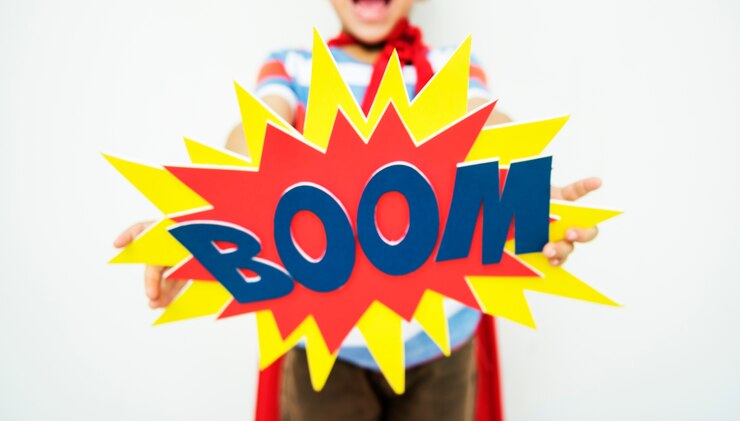 Foto superherokid fun boom smiling helper enjoy concept