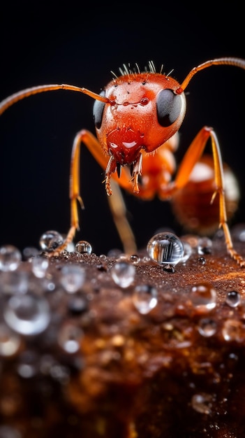 Foto supermacro, a formiga de fogo