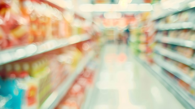 Foto supermarkt gang innenraum abstrakt verschwommenen hintergrund generative ki