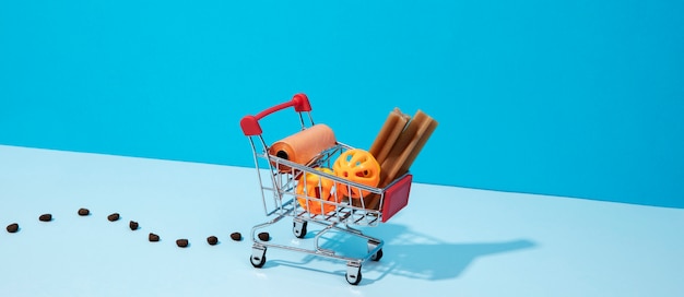 Foto supermarktbanner mit lebensmitteln