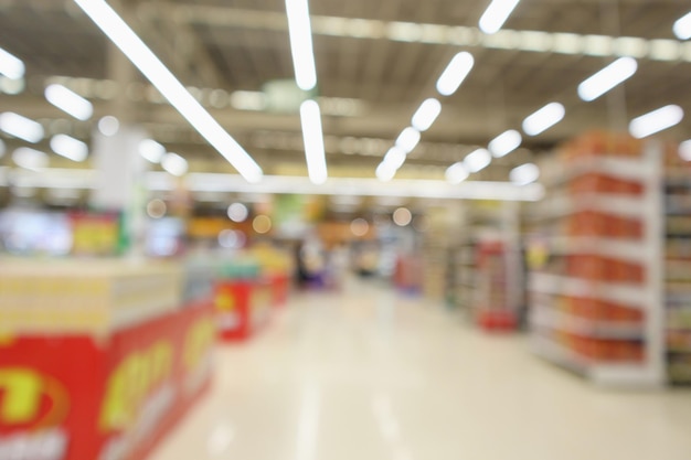 Foto supermercado abstracto fondo desenfocado borroso con luz bokeh