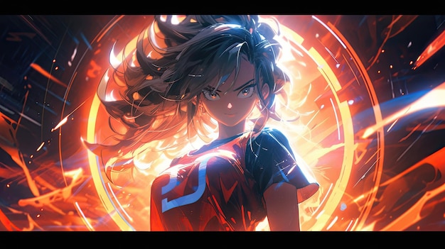 Los superpoderes de Mystical Fusion Anime Girl y el estilo kawaii japonés convergen en el arte digital