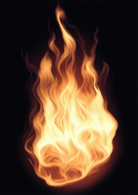 Superposición de efecto de fuego aislado sobre fondo negro