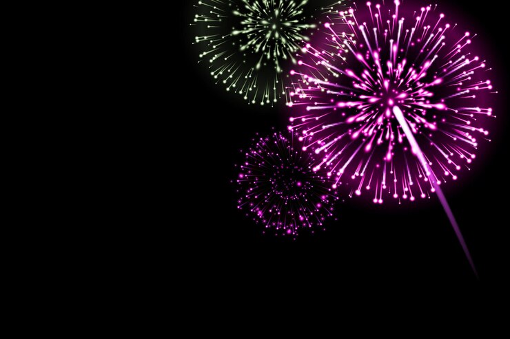 Foto superposición de fuegos artificiales