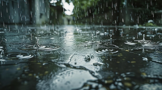 Superposición de lluvia húmeda