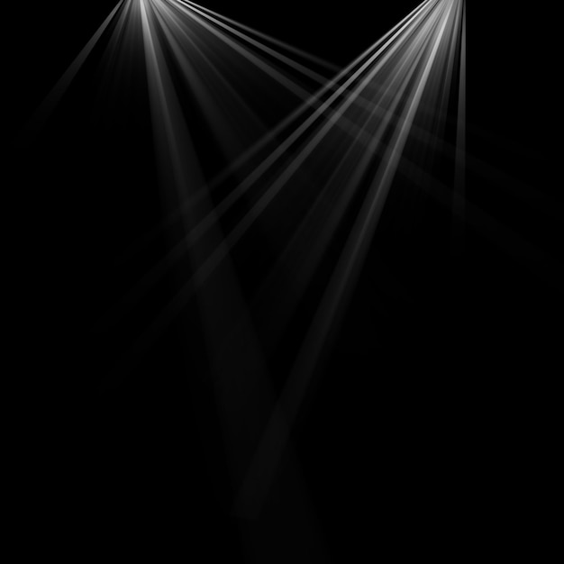 Foto superposición de luz solar realista con fondo negro