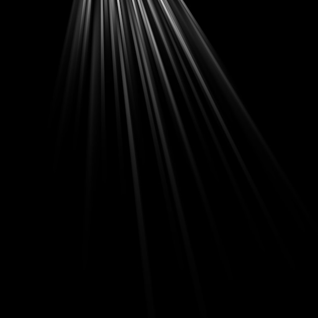 Foto superposición de luz solar realista con fondo negro