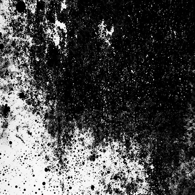 Superposición de partículas de polvo con textura grunge negra y blanca con textura de polvo rayado con textura angustiada
