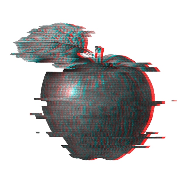 Superposición de pegatinas de estilo Apple glitch