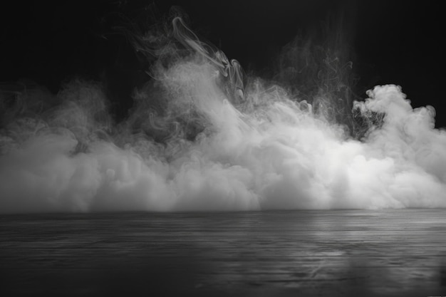 Foto superposiciones de textura de niebla brumosa para texto o fondo negro en el espacio