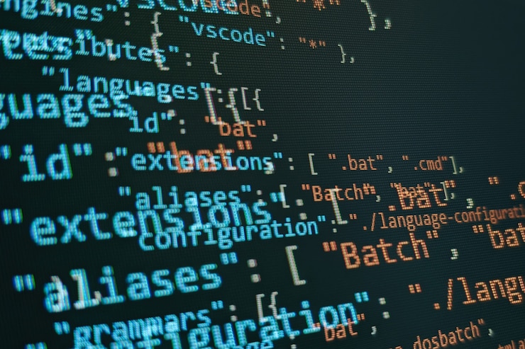 Foto supervisar el primer plano del código fuente de la función. fondo abstracto de tecnología de ti. código fuente del software.