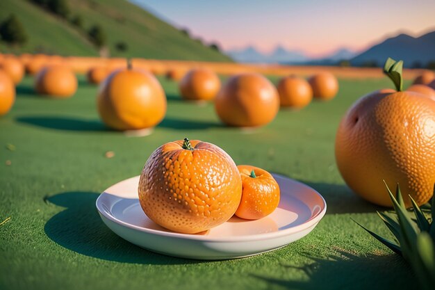 Suplemento de fruta deliciosa naranja vitamina C nutrición papel tapiz de salud ilustración de fondo