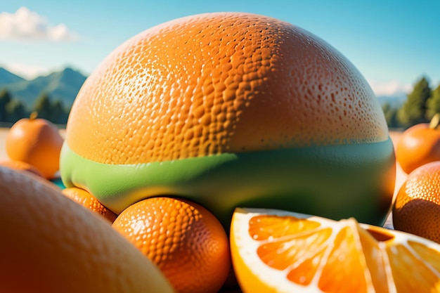 Suplemento de fruta deliciosa naranja vitamina C nutrición papel tapiz de salud ilustración de fondo