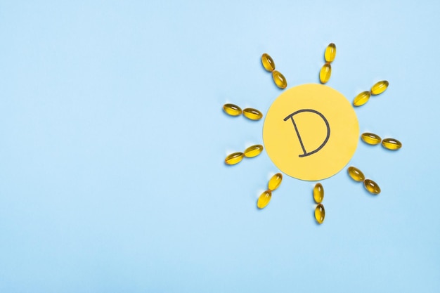 Suplemento nutricional y salud del concepto de vitamina D