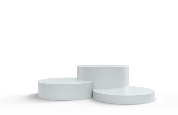 Suporte de exibição de fundo de pedestal de pódio branco ou fundo de plataforma de palco renderização 3d Pódio de estúdio branco ou plataforma de exibição de produto pedestal quadrado de estrado