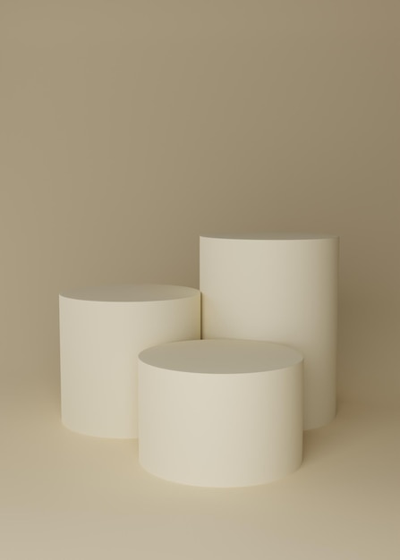 Suporte de produto de pedestal moderno de pódio de cilindro renderização em 3d