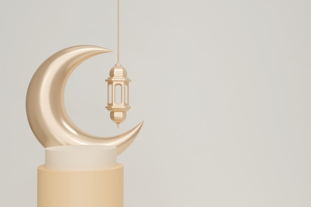 Suporte de produtos de luxo com ornamentos do ramadã