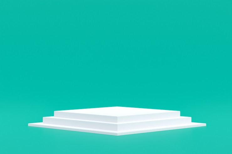 Foto suporte para produtos, podium minimal on green para apresentação de produtos cosméticos.