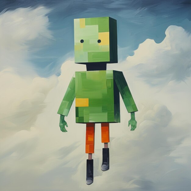 Foto suprematismo minimalismo minecraft creeper fn julia_martin no estilo de chris leib