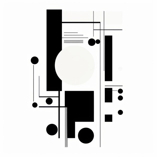 Foto suprematismus-inspiriertes minimalistisches design mit abstrakten formen und kreisen