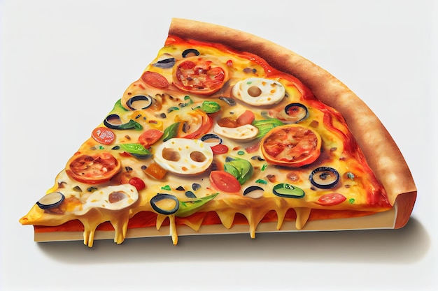 Supreme Pizza fatia levantada Generative Ai
