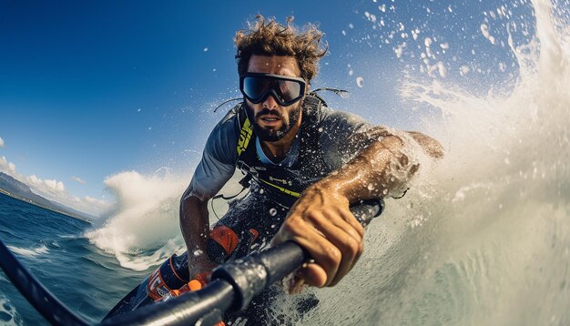 Surf kitesurf paraciclismo sessão de fotos em ação Fotografia esportiva