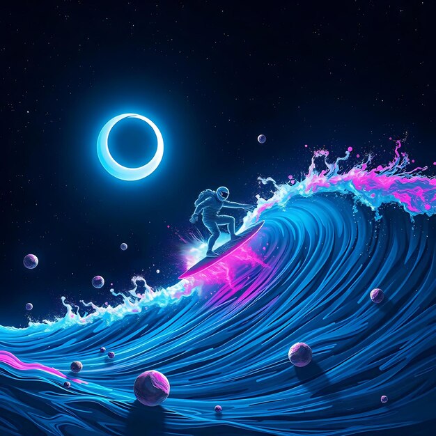 Surfeando en una ola de estrellas en el espacio