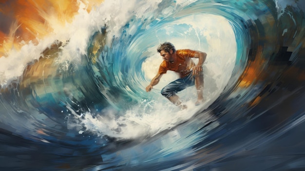 Surfer im Meer Generative KI